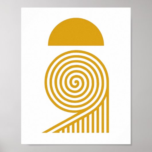 Zon en Gouden Spiraal Poster (Voorkant)
