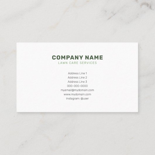 Zon en gras - Gazonverzorging Visitekaartje (Achterkant)