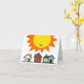 Zon en Huizen Kaart (Gele Bloem)