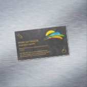 Zon en kleurverfpenseel | Chef Magnetisch Visitekaartje (Voorbeeld)