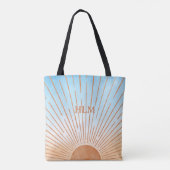 Zon en lucht gepersonaliseerde Canvas tas (Achterkant)
