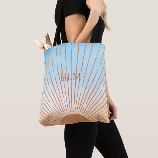 Zon en lucht gepersonaliseerde Canvas tas (Dichtbij)