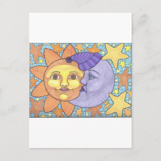 Zon en maan 1 briefkaart (Voorkant)