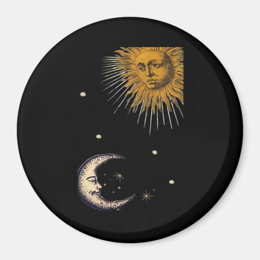 Zon en Maan 90s Whimsigoth Ontwerp Magneet (Voorkant)