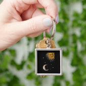 Zon en Maan 90s Whimsigoth Ontwerp Sleutelhanger (Hand)