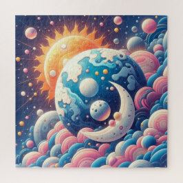 Zon en Maan Abstract Legpuzzel