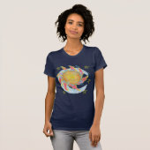 Zon en maan Abstracte oorbare Kunst T-shirt (Voorkant volledig)