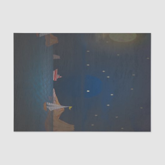 Zon en maan achter boten tissuepapier (Voorkant)