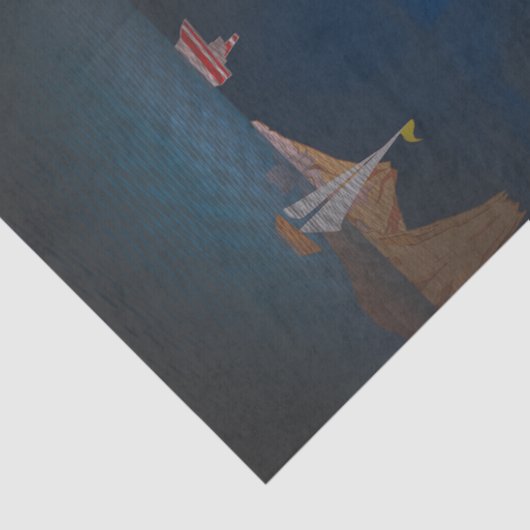 Zon en maan achter boten tissuepapier (Detail)