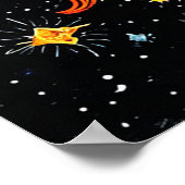 Zon en maan artistieke illustratie poster (Hoek)