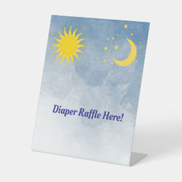 Zon en Maan Baby shower tekenen Reclamebord Met Voetstuk