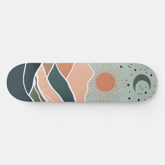 Zon en Maan Bergen Persoonlijk Skateboard (Horizontaal)