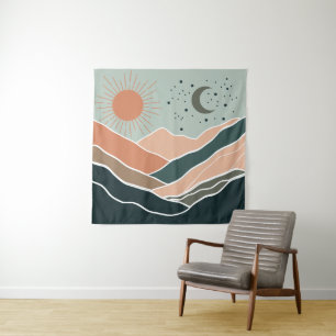 Zon en Maan Bergen Wandkleed