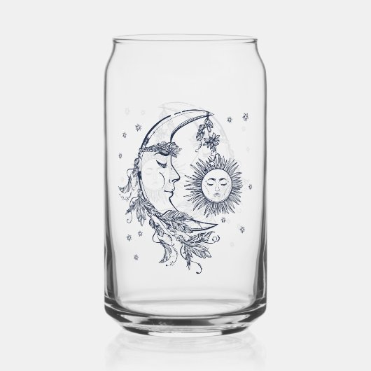 Zon en Maan Blikvorm Glas (Voorkant)