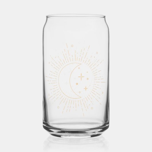 Zon en Maan Blikvorm Glas (Voorkant)