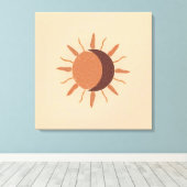 Zon en Maan – Boho Hemels | Gewijde Balans Canvas Afdruk (Insitu (Houten vloer))