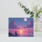 Zon en maan briefkaart (Staand voorkant)