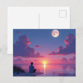 Zon en maan briefkaart (Voorkant / Achterkant)