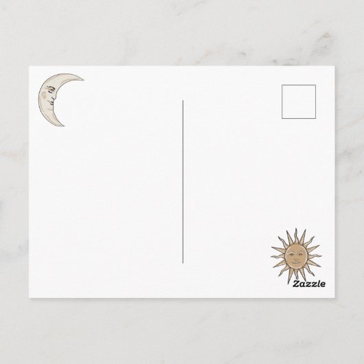 Zon en Maan Briefkaart (Achterkant)