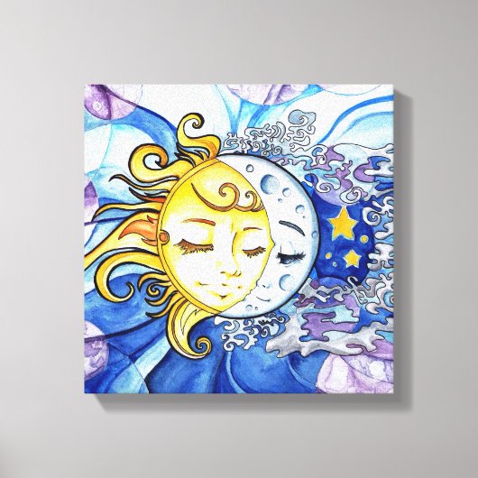 Zon en maan canvas afdruk (Voorkant)