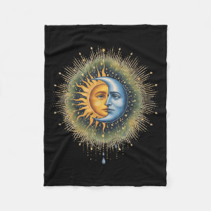 Zon en Maan Celestial Boho Mystieke Hippie 90s Fleece Deken