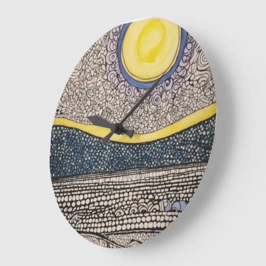 Zon en maan chaotische schets Zentangles Grote Klok (Hoek)