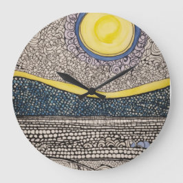 Zon en maan chaotische schets Zentangles Grote Klok