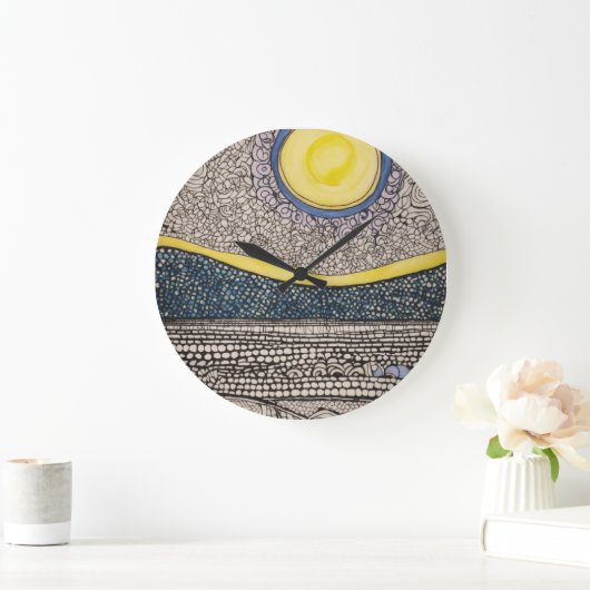 Zon en maan chaotische schets Zentangles Grote Klok (Huis)