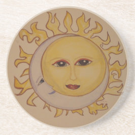 Zon- en Maan Coaster Zandsteen Onderzetter