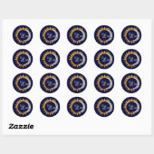 Zon en Maan Elegant Monogram Huwelijk Ronde Sticker (Vel)
