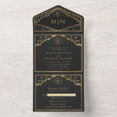 Zon en Maan Elegante Tarot Kaart Huwelijksuitnodig (Binnen)