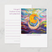 "Zon en Maan" Flat Note Kaart Notitiekaartje (Voorkant / Achterkant)