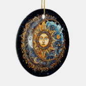 Zon en Maan Galaxy Keramisch Ornament (Rechts)