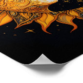 Zon en maan grafische kunstdruk poster (Hoek)