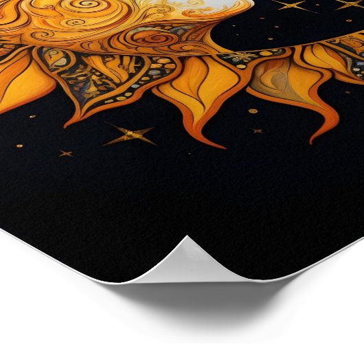 Zon en maan grafische kunstdruk poster (Hoek)