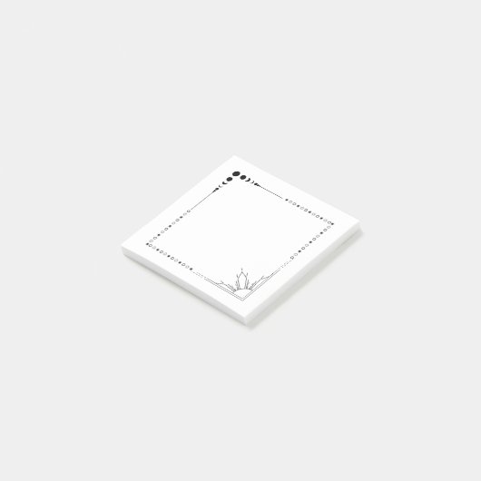 Zon en maan hebben hun post-it® notes (Schuin)