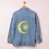 Zon en maan hemelontwerp met maanfasen denim jacket (Hangar)