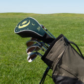 Zon en maan hemelontwerp met maanfasen golfheadcover (Insitu)