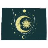 Zon en maan hemelontwerp met maanfasen groot cadeauzakje (Achterkant)