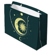 Zon en maan hemelontwerp met maanfasen groot cadeauzakje (Achterkant Gekanteld)