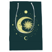 Zon en maan hemelontwerp met maanfasen medium cadeauzakje (Voorkant)