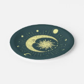 Zon en maan hemelontwerp met maanfasen papieren bordje (Gekanteld)