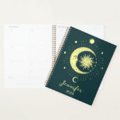 Zon en maan hemelontwerp met maanfasen planner (Display)