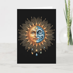 Zon En Maan Hemels Boho Mysterieus Hipe 90s Kaart
