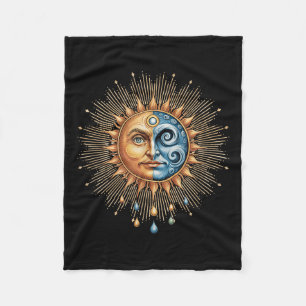 Zon En Maan Hemels Boho Mystiek Hipe 90s Fleece Deken