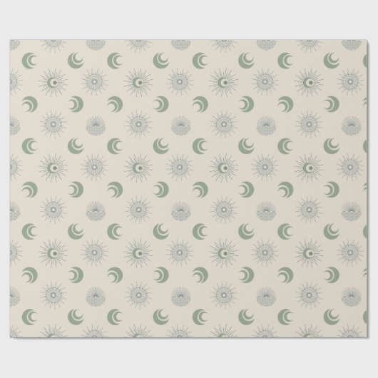 Zon en Maan in Harmonie! Cadeaupapier (Vlak)