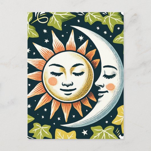 Zon en Maan Ivy Briefkaart (Voorkant)