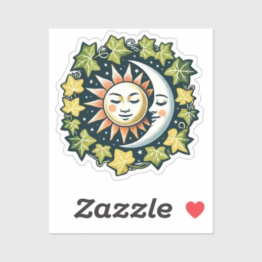 Zon en Maan Ivy Sticker (Vel)