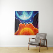 Zon en maan kussen wandkleed (In situ)