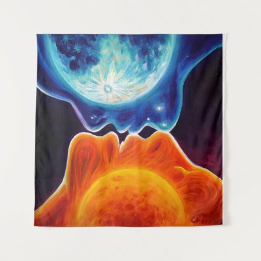 Zon en maan kussen wandkleed (Voorkant)